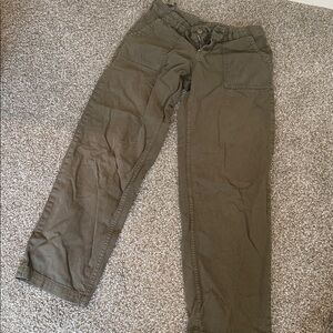 Casual Olive Green Pants